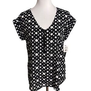 My Michelle Black and White Polka Dot Blouse
